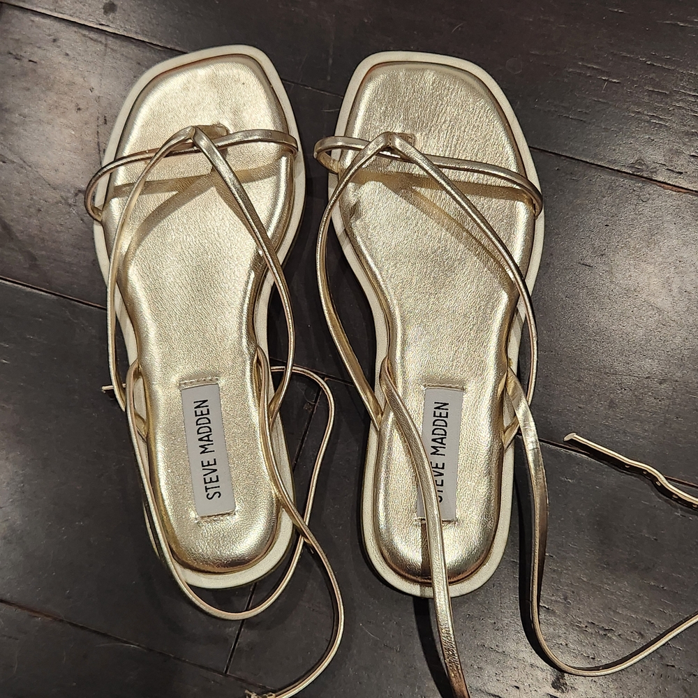 Steve Madden Metallic Gold Strappy Sandals